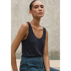 Poetry Womens Tank Top 8 100% Linen Scoop Neck Lagenlook Elevated Basic Capsule